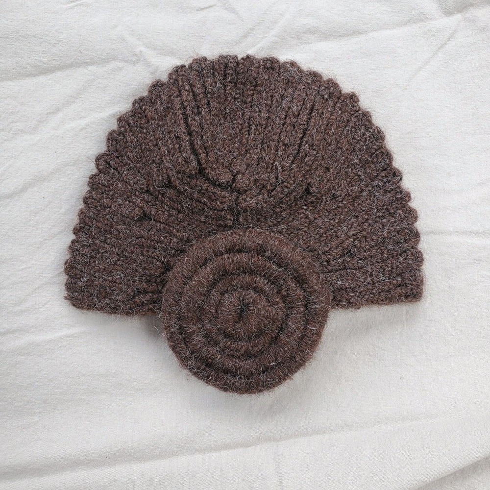 Peruvian Trading Company Hat OS Brown  Rib Knit  Ear Muff Cap Vintage